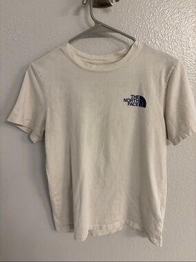 The North Face Cream Tee with Navy Logo